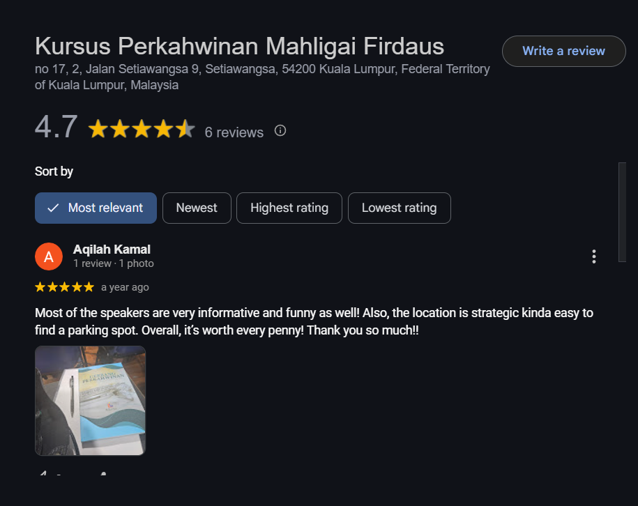 kursus kahwin mahligai firdaus 1
